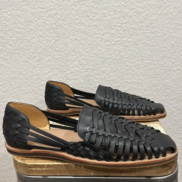 Nisolo Huarache Leather Sandals Black 12.5 - Picture 4 of 9